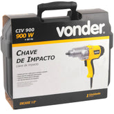 Chave de Impacto Encaixe de 1/2" Elétrica 220V Vonder 900W Fixar Soltar Porcas Parafusos Sextavados